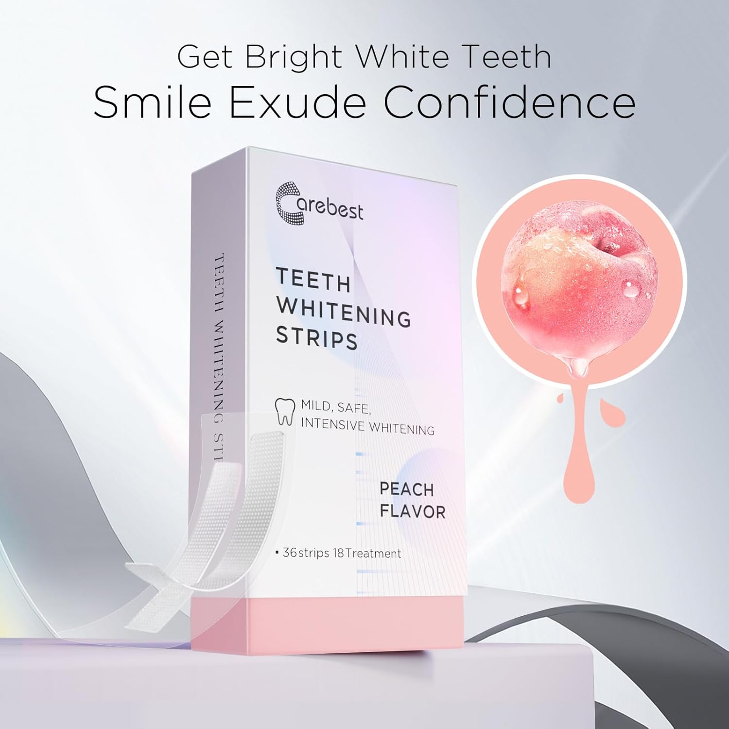 Teeth Whitening Strips 18 Treatments,Enamel Safe Strips Whitening Without The Harm,Non-Slip Whitening Strips for Sensitive Teeth