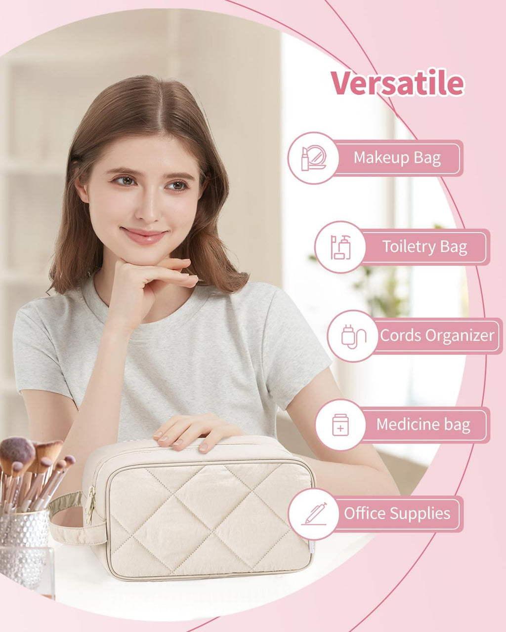 Narwey Travel Toiletry Bag for Women Traveling Dopp Kit Men Travel Bag for Toiletries Cosmetic Bag Makeup Bag Medicine Bag for Traveling