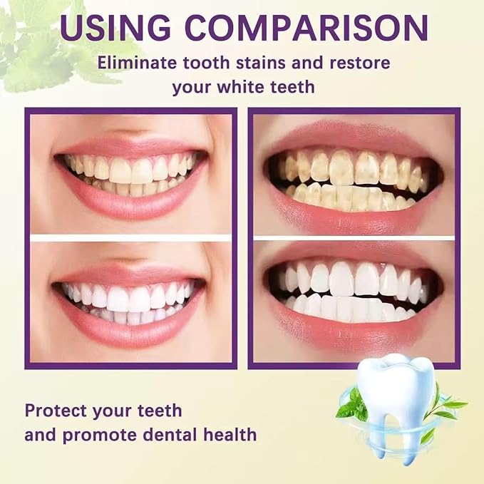 Tooth Refresh Toothpaste, Fresh Breath Whitening Toothpaste, Fresh Minty Gel - Natural Oral Care with Enamel Repair, Helps Remove Coffee, Tea & Wine Stains, Gentle & Effective for Daily Use（ 2pcs）