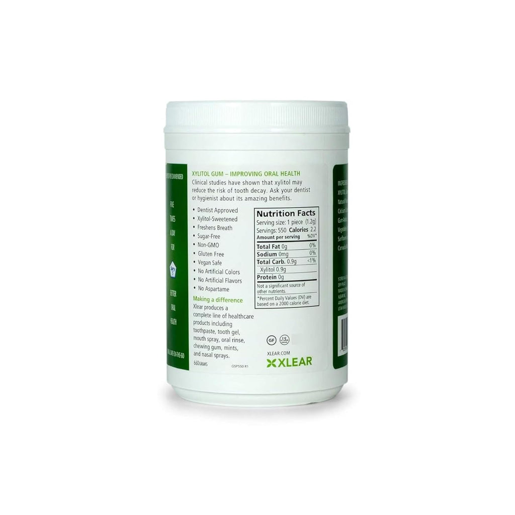 Spry Fresh Natural Xylitol Chewing Gum Dental Defense System - Aspartame-Free, Sugar-Free, Non-GMO, Gluten-Free (Spearmint, 550 Count - Pack of 1)