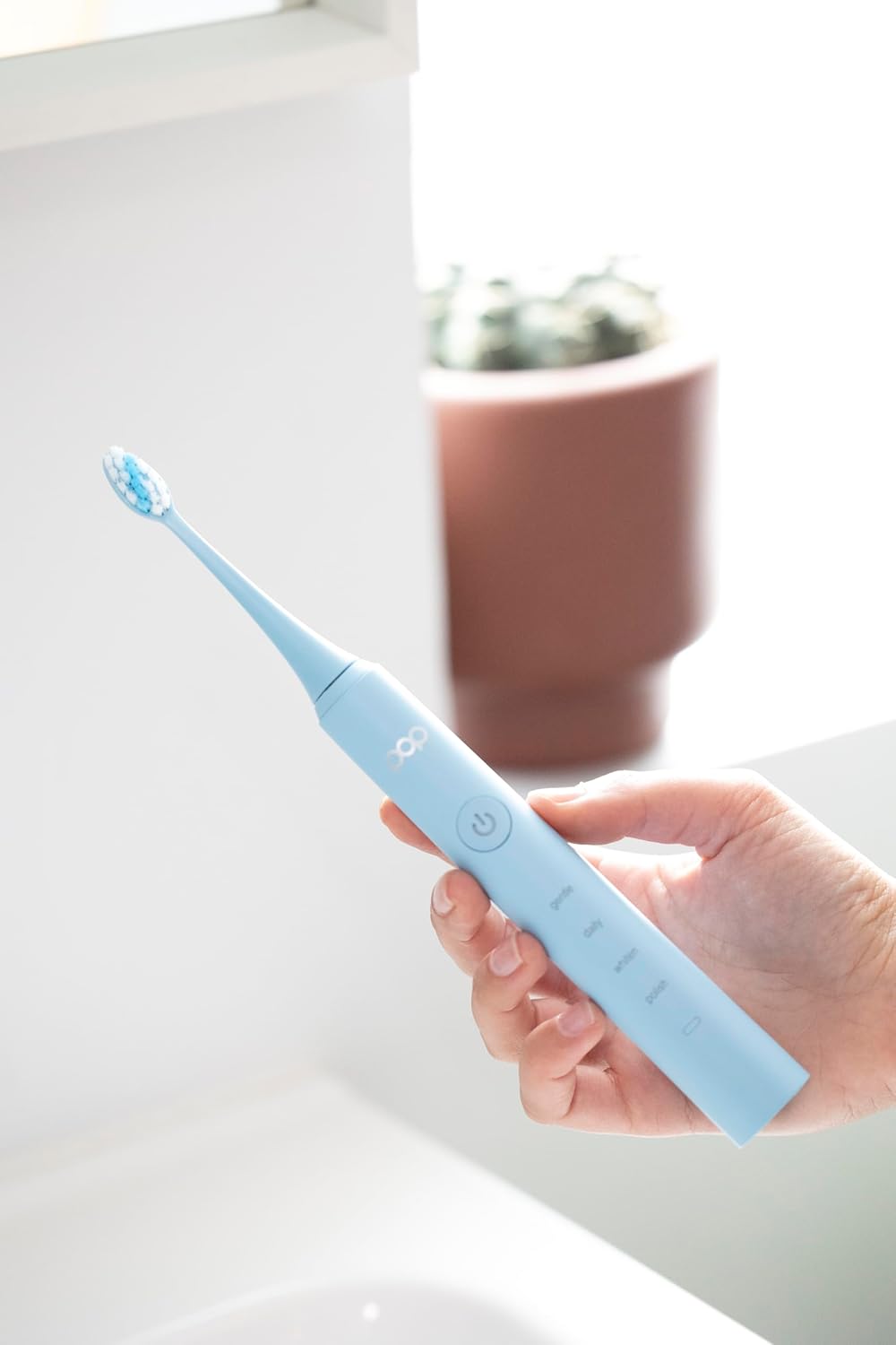 Pop Sonic Pro 2.0 Electric Toothbrush (Blue) Rechargeable Sonic Toothbrush with 45,000 Vibrations Per Minute & 4 Cleaning Modes for Adults & Kids with Long Lasting Dupont Nylon Bristles