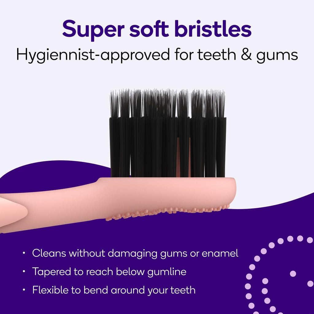 BURST Pro Sonic Electric Toothbrush Genuine Replacement Heads (Rose Gold/3 Pack) | Soft Bristles for Deep Clean, Stain & Plaque Removal