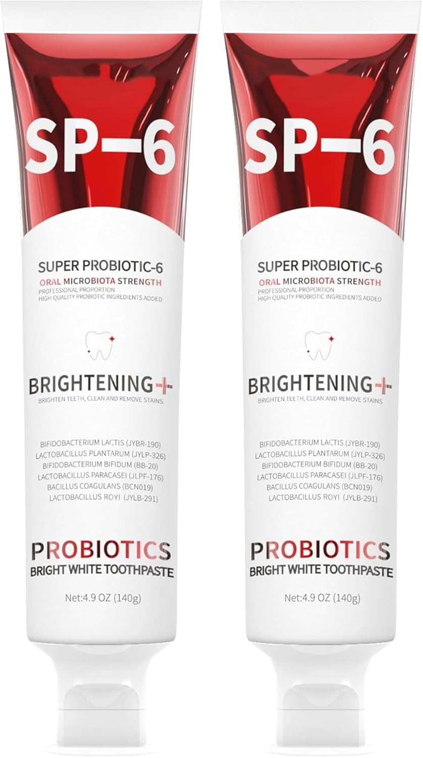 2PCS-SP-6 Whitening Toothpaste, Teeth Whitening, Enamel-Safe, Fluoride-Free, Fresh Mint, Fresh Breath