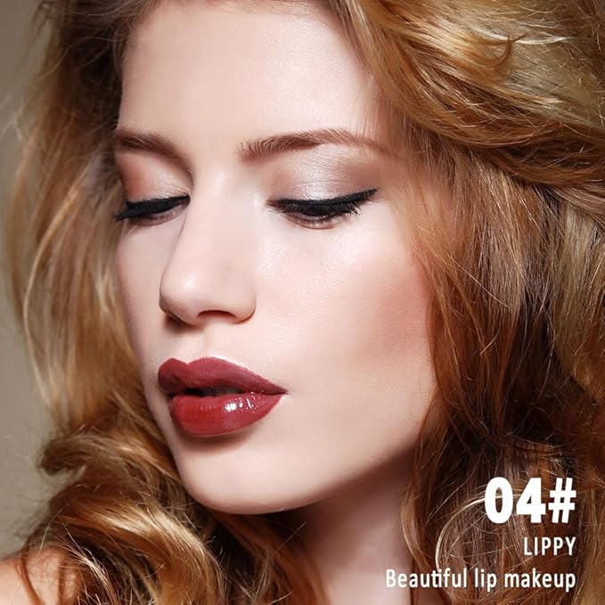 Kaely Longwear No-Budge Lipstick for Women, Highly Pigmented Liquid Lip Color Makeup, Non-Transfer Lip Gloss Stain Waterproof Smudge Proof 24 Hour, Instant Shine, Vegan & Cruelty-Free, 04 LIPPY