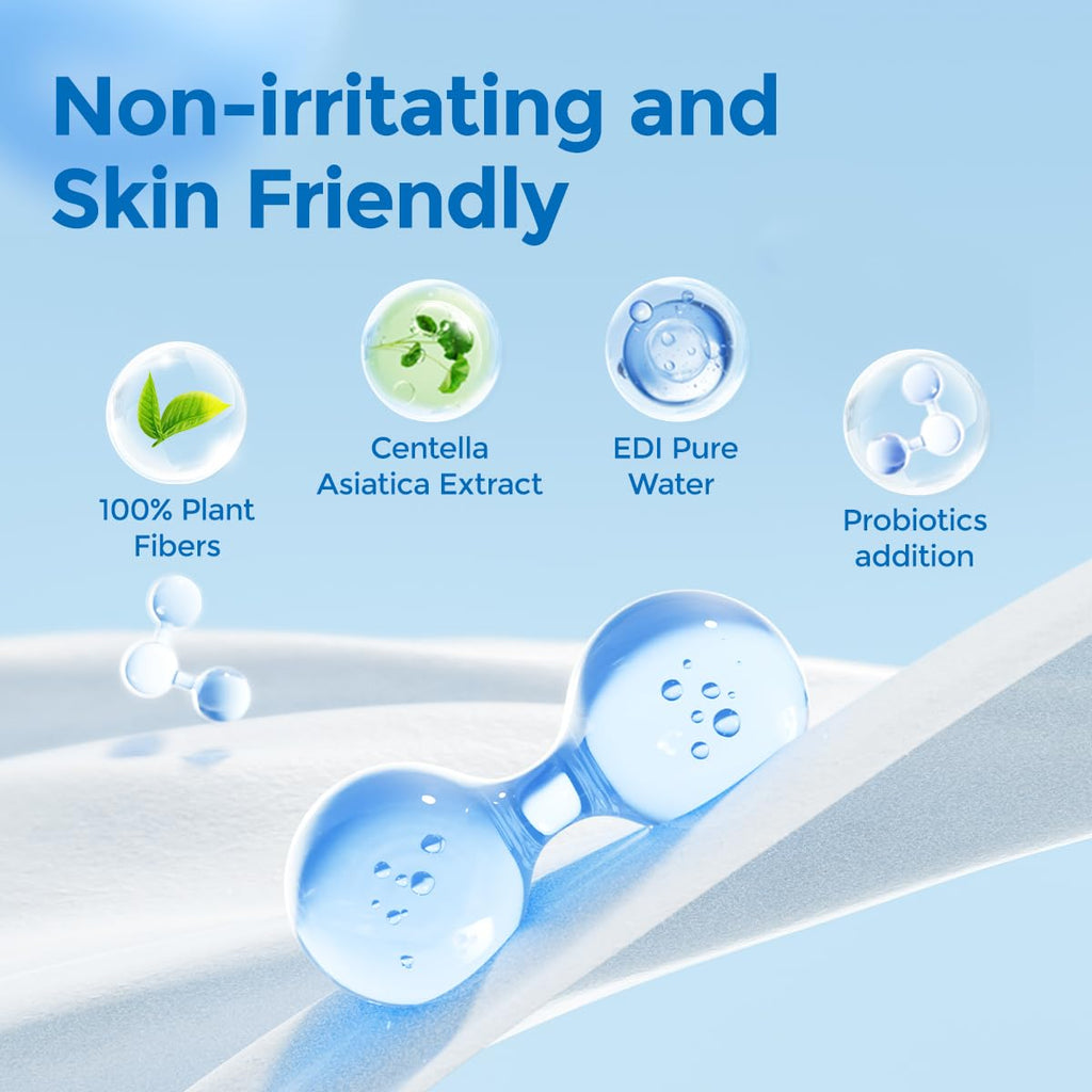 matern'ella Flushable Wipes Extra Large 8 Packs 640 Wipes Wet Wipes Corner-Connected Design Plant Based Fibers with Probiotics Fragrance Free Sewer Safe Butt Wipe Adult