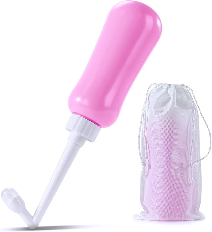 FOOFOO Portable Bidet Travel Large Capacity 450ml(15oz) Personal Toilet Handheld Pink
