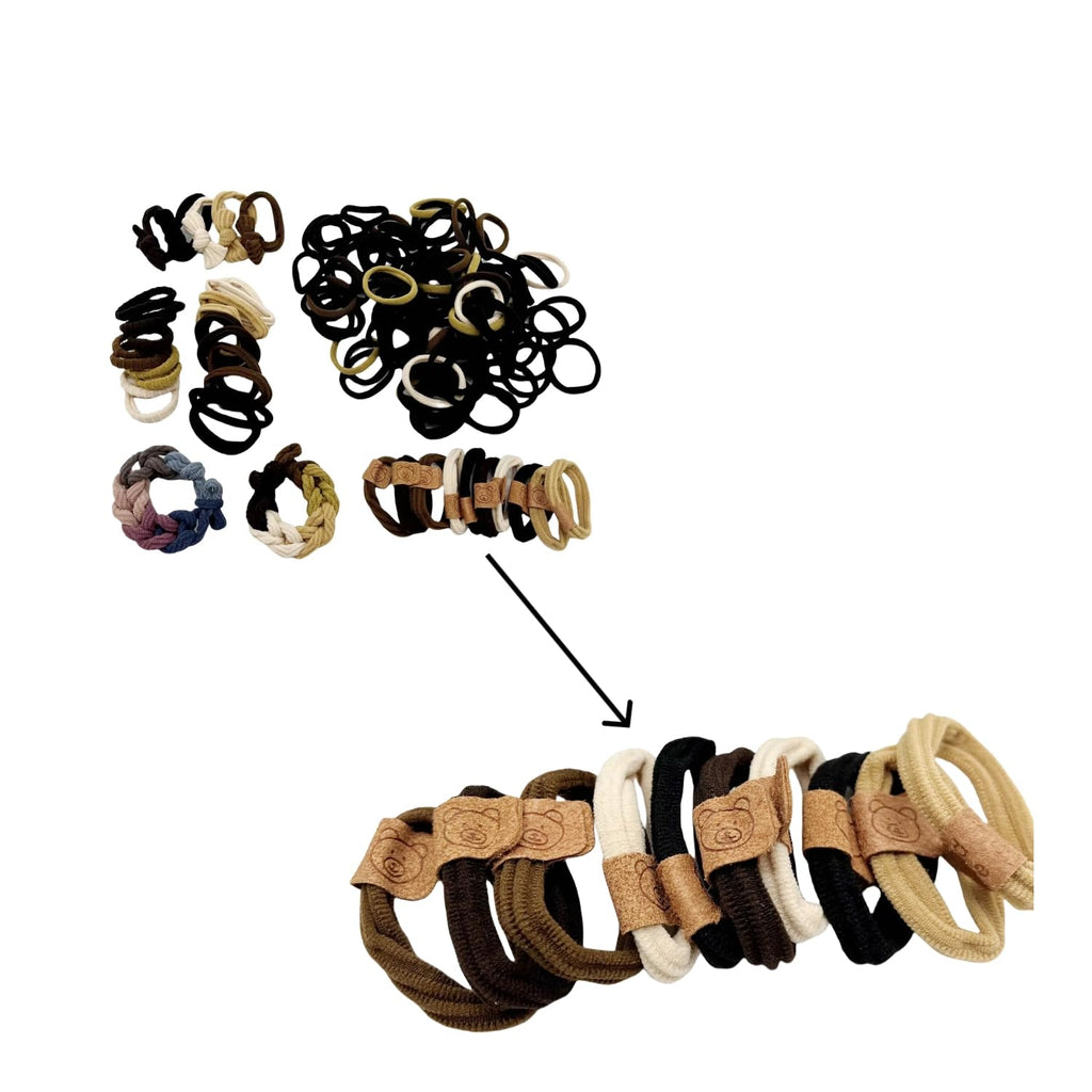 137 Pcs Hair Ties with Seamless High Elastic in Ponytail Holders Kit that don't Damage your Hair (6 Styles)