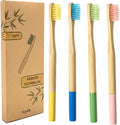 Bamboo Toothbrush Soft Bristles 4 Pack – Eco-Friendly, Natural Wooden Handle, BPA-Free, Vegan, Biodegradable, Plastic-Free Packaging, Family Set