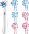 6 Pack Toothbrush Covers for Oral B iO Replacement Heads, Toothbrush Cover Caps for Oral B Pro1000 Electric Toothbrush Head，iO Toothbrush Head Cover for Travel & Home (Blue+Pink)