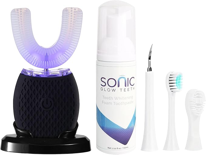 Automatic Toothbrush for Adult - Ultrasonic Electric Toothbrush with Soft Bristles & 30s Timer Rechargeable Portable Design with Wireless Charging Waterproof & Washable for Travel & Home Use (Black)