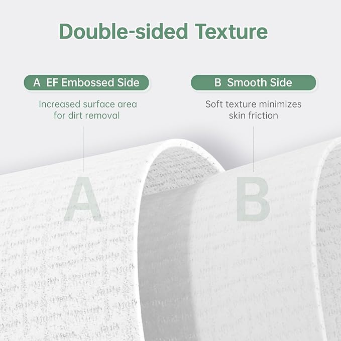 MATERN'ELLA Disposable Face Towels XL Ultra Soft Biodegradable Dry Wipes, Plant-Based Lint-Free Facial Towelettes for Makeup Removal & Sensitive Skin, Premium Texture for Effective Cleansing 50 Count