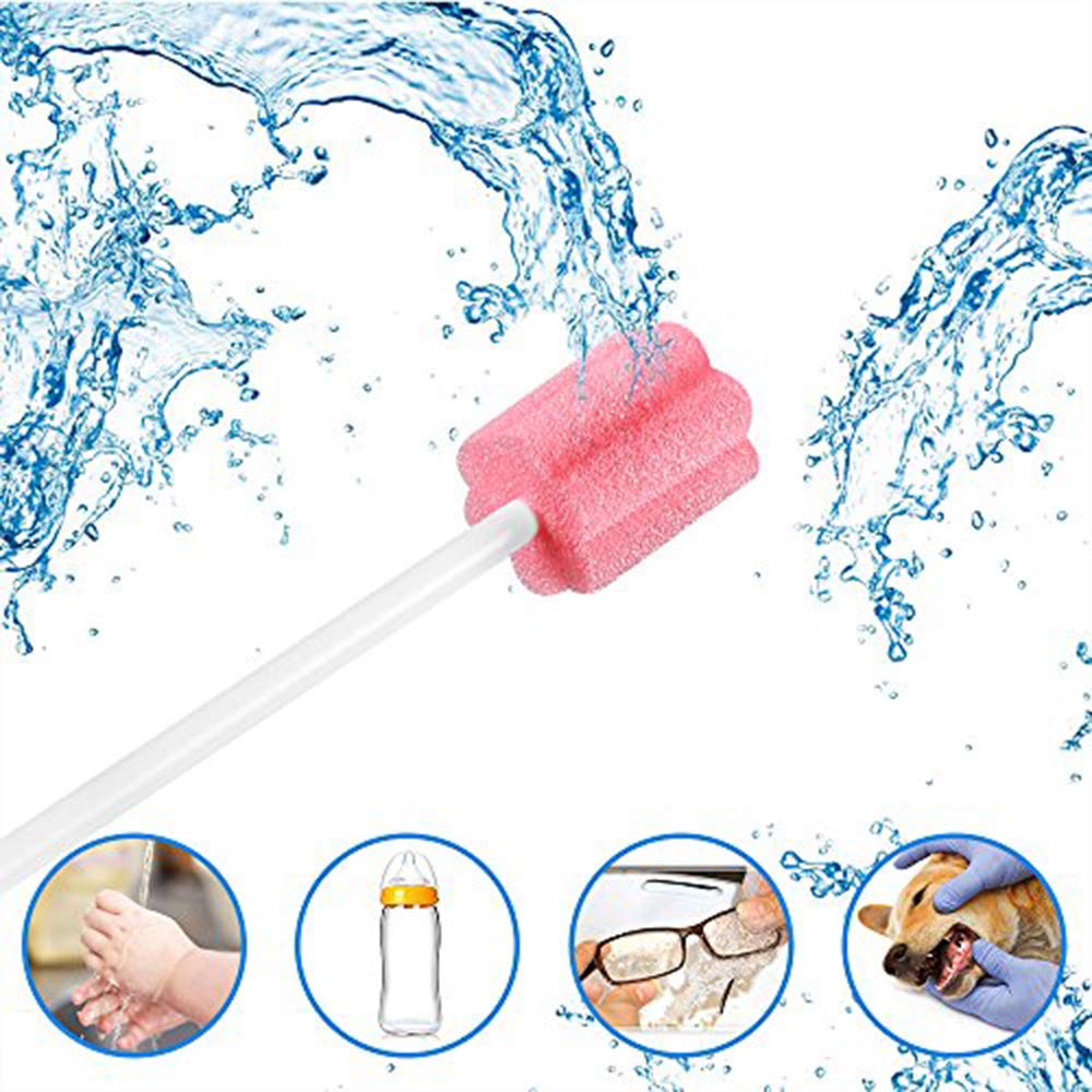 100PCS Disposable Mouth Swabs Sponge - Unflavored, Sterile Oral Swabs Dental Swabsticks for Mouth Cleaning