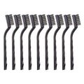 9PCS MINI Wire Brushes, Stainless Steel Brush Set, Curved Handle Scratch Toothbrush, Cleaning Welding Slag and Rust