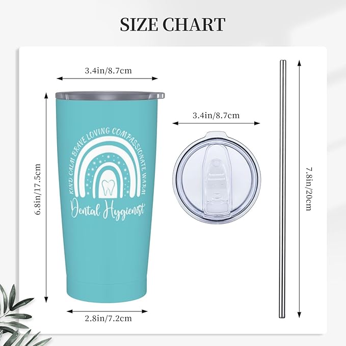 Dental Hygienist Gifts for Women, Dental Hygienist Graduation Gifts, Hygiene Appreciation Gift, Dentist Gift for Coworker 20oz Stainless Steel Tumbler