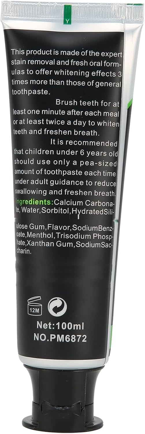 ZJchao Bamboo Charcoal Toothpaste, Activated Charcoal Coconut Oil Toothpaste for Teeth Whitening
