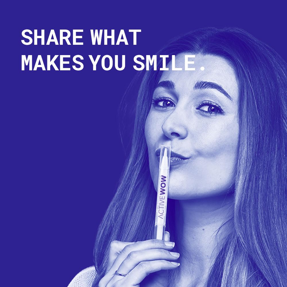 Active Wow 24K Whitening Pen for Teeth - Tooth Whitening Pen, Pen Whitening Teeth, Teeth Stain Remover, Gel Pen, Dental Grade Formula Whitening Pens, Fluoride Free, No Sensitivity, Easy to Use - Mint