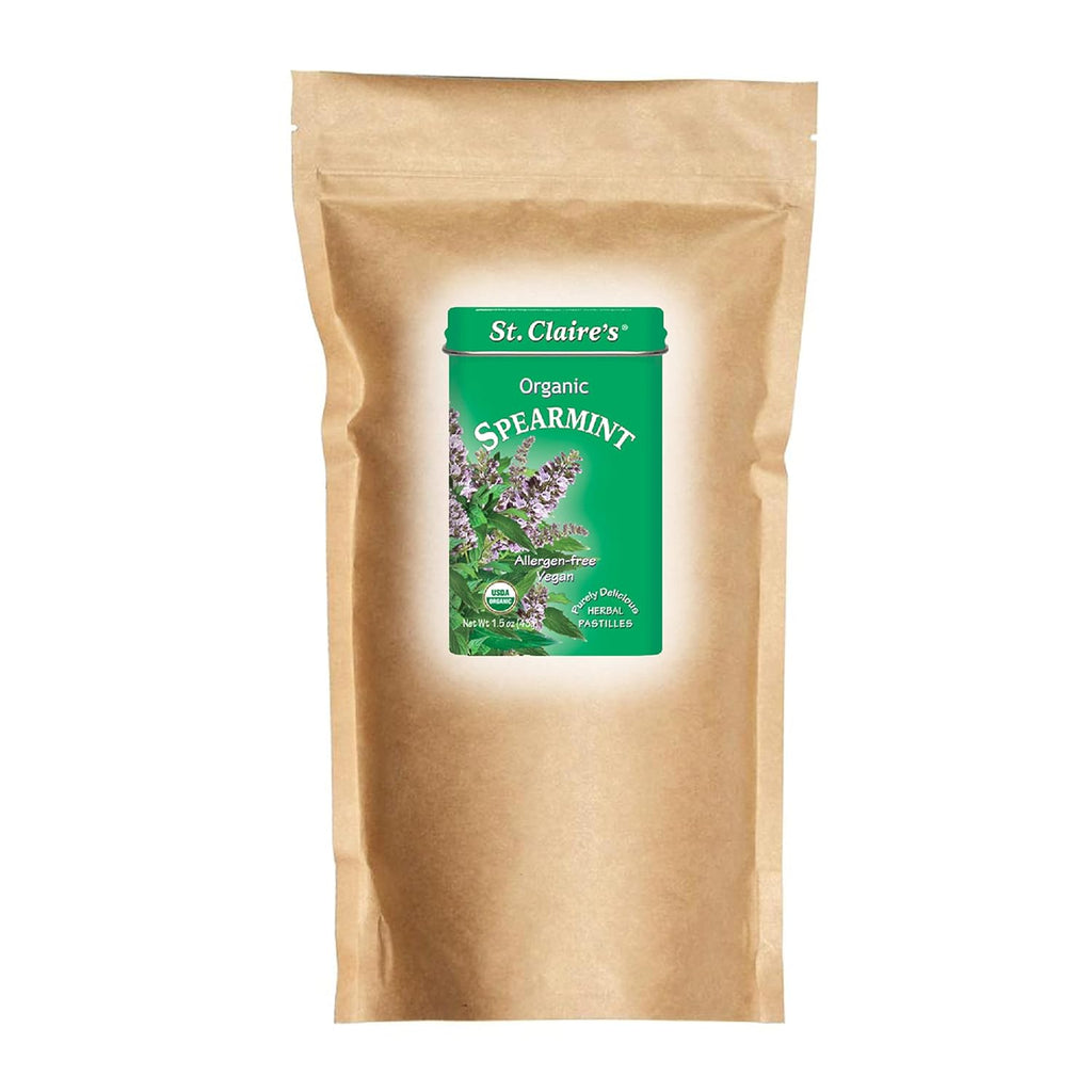 St. Claire's Organic Breath Mints (Spearmint, 27 Ounce Refill Bag, over 800 pieces) | Gluten-Free, Vegan, GMO-Free, Plant-based, Allergen-Free | Made in our Allergen-Free facility