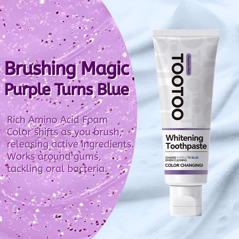 TooToo Niacinamide Whitening Toothpaste – Natural Toothpaste Fluoride Free for Stain Removal, Enamel Safe Fluoride Free for Adult Fresh Breath, 4.2oz