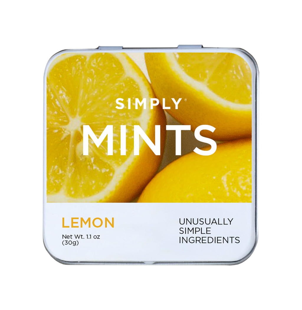 SIMPLY Mints | Lemon Breath Mints | Pack of Six (180 Pieces Total) | Zesty & Refreshing + Aspartame-Free + Vegan + non-GMO