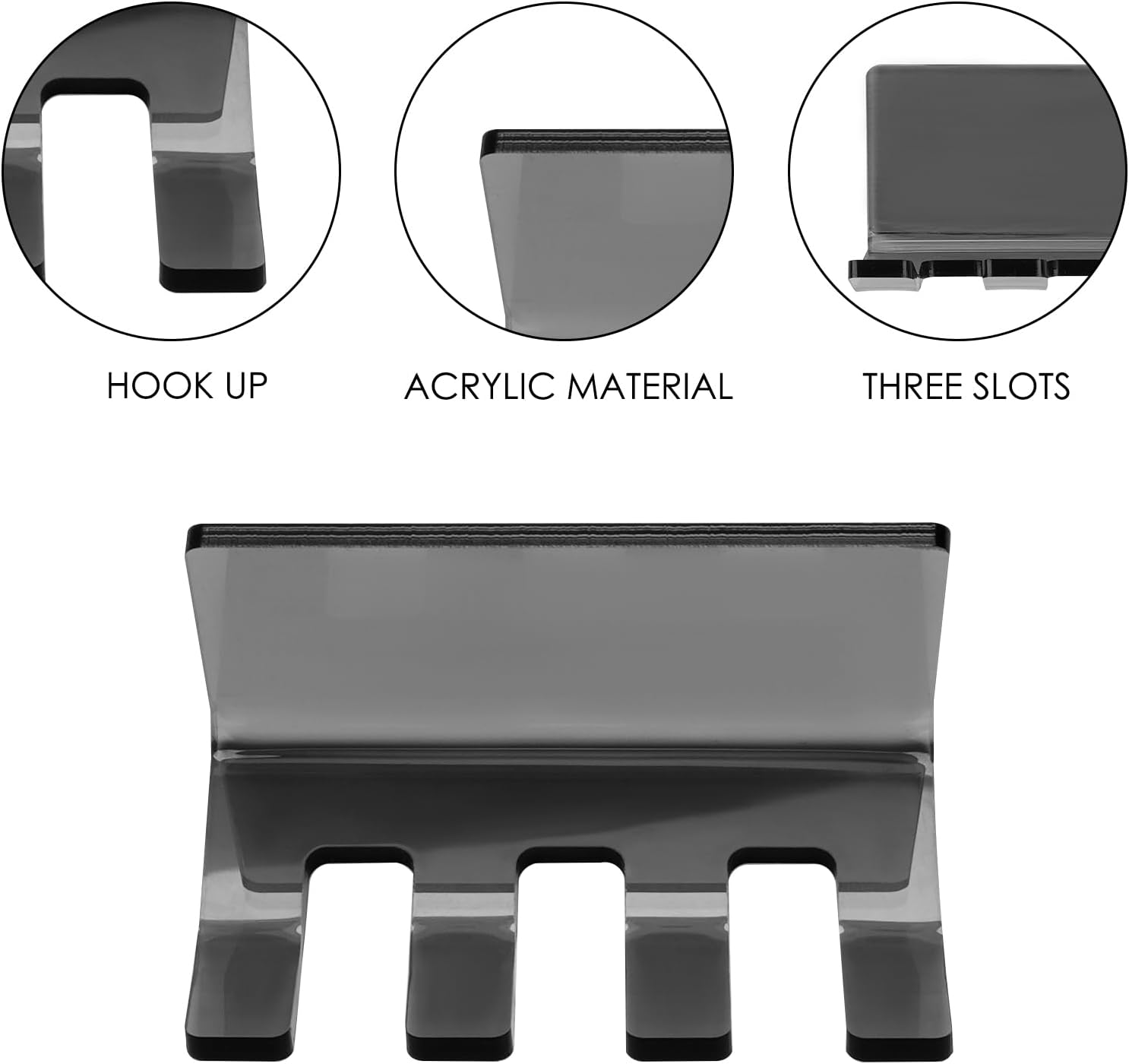 Self Adhesive Toothbrush Holders Wall Mounted, 3 Slots Electric Toothbrush Organizer for Shower, Multipurpose Rack Hanger for Power Plug, Razor, Key(Gray Clear)