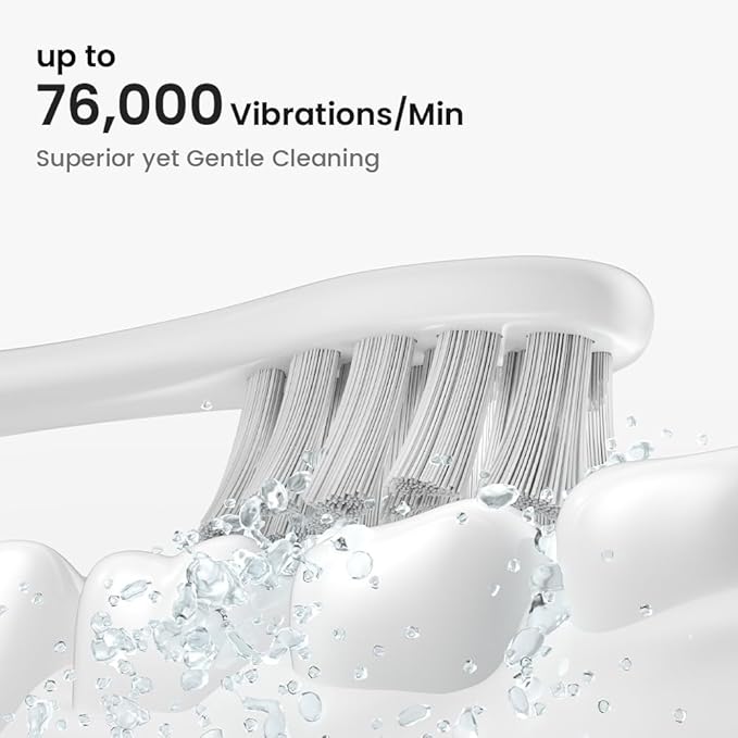 Oclean Electric Toothbrush for Adults, 150 Days Battery Life Electric Toothbrush, USB Rechargeable Sonic Travel Toothbrush with 6 Brush Heads & Travel Case, 5 Modes and Smart Timer, Purple