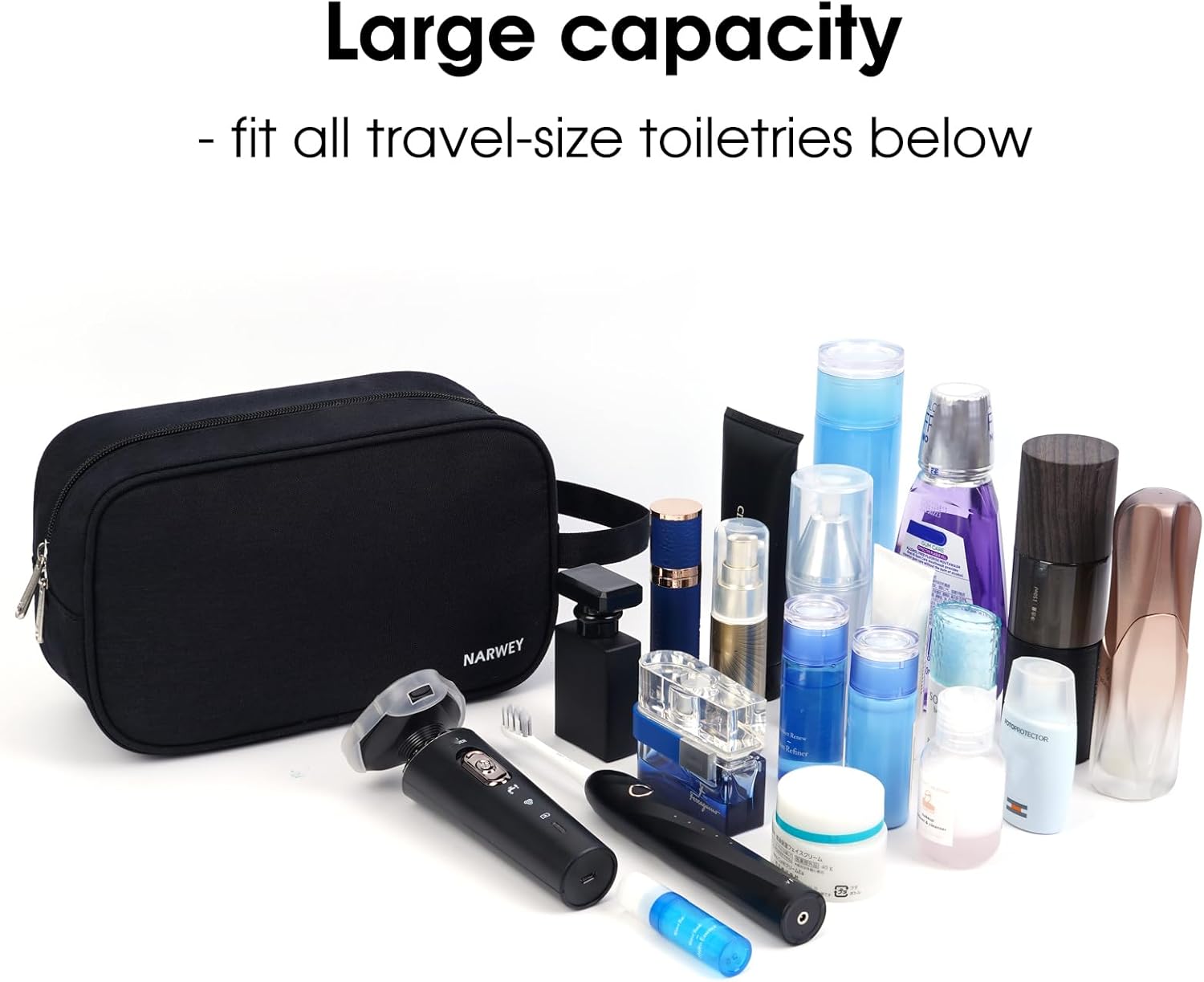 Narwey Travel Toiletry Bag for Women Traveling Dopp Kit Men Travel Bag for Toiletries Cosmetic Bag Makeup Bag Medicine Bag for Traveling