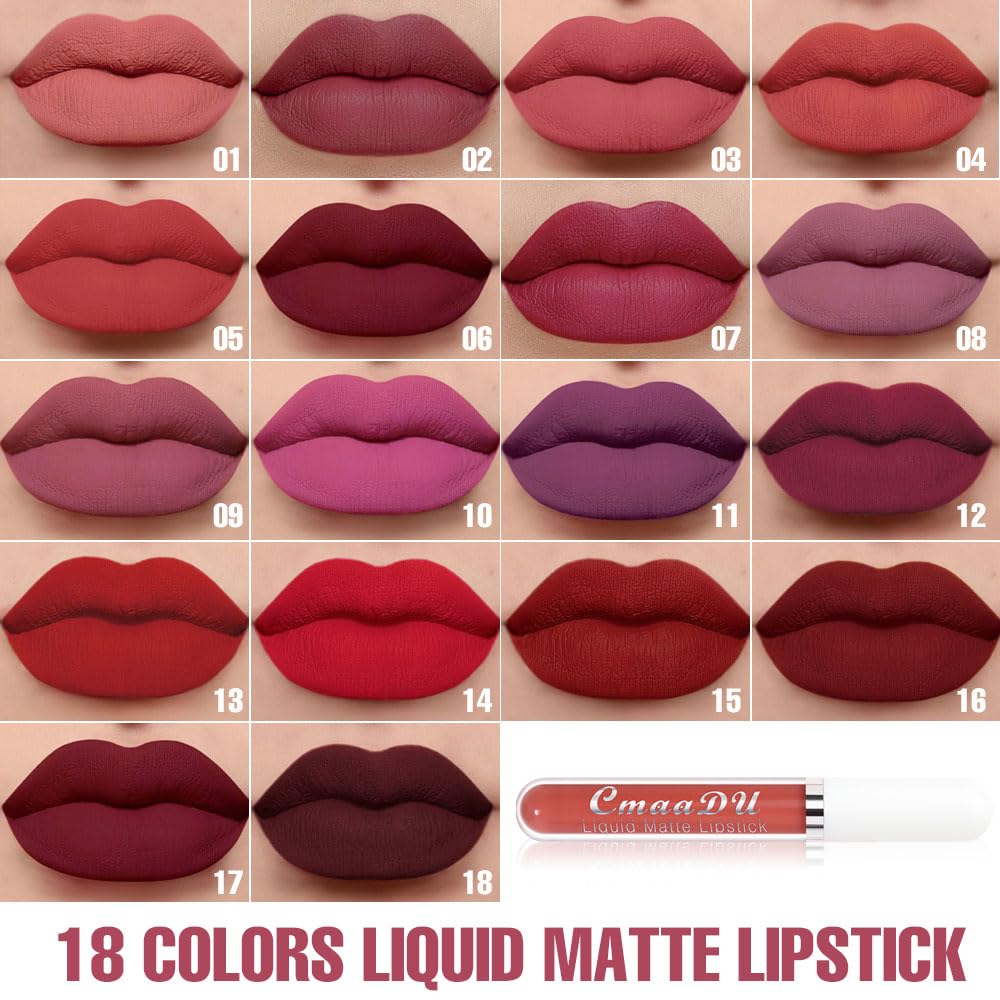 evpct 1Pcs Violet Pink Liquid Matte Lipstick Lipgloss Set for Women, labiales mate 24 horas originales matte larga duracion 24 Hour Lipstick Lip Stains Long Lasting Waterproof 24, 10#