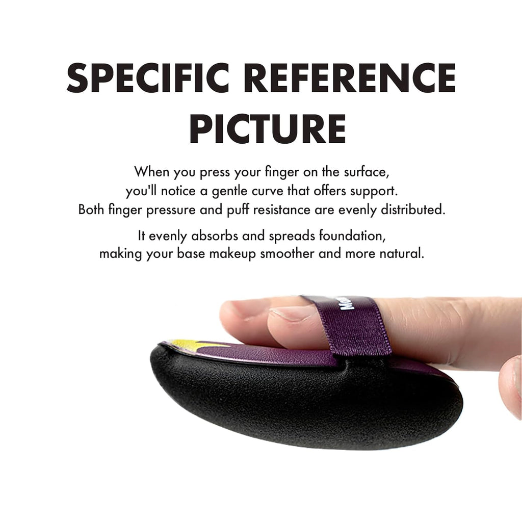 Momo's Workshop Eggplant Makeup Sponge Set - Dual Wet & Dry Use, Reinforced Strap, Even Foundation Application, for Cushion/Cream Foundation to Achieve Natural Finish,2pcs,L+M & Storage Case