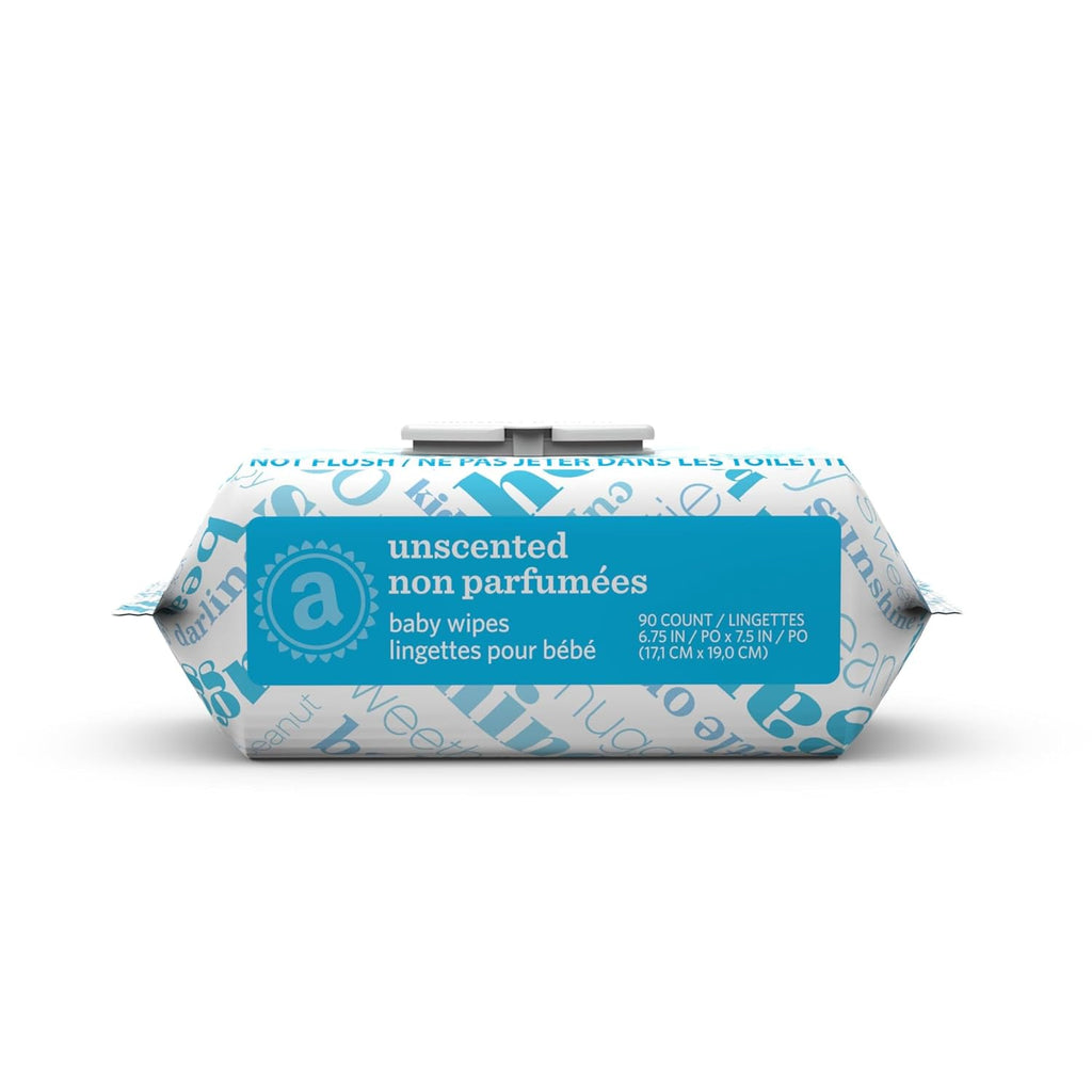 Amazon Elements Baby Wipes, Unscented, 810 Count, Flip-Top Packs