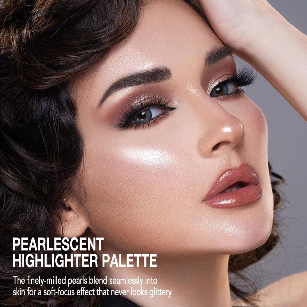 Pearl White Shimmer Glitter Highlighter Highlight Makeup Contour Powder,Glitter Face Illuminator Highlighter, Illuminator Make Up (Pearl White)