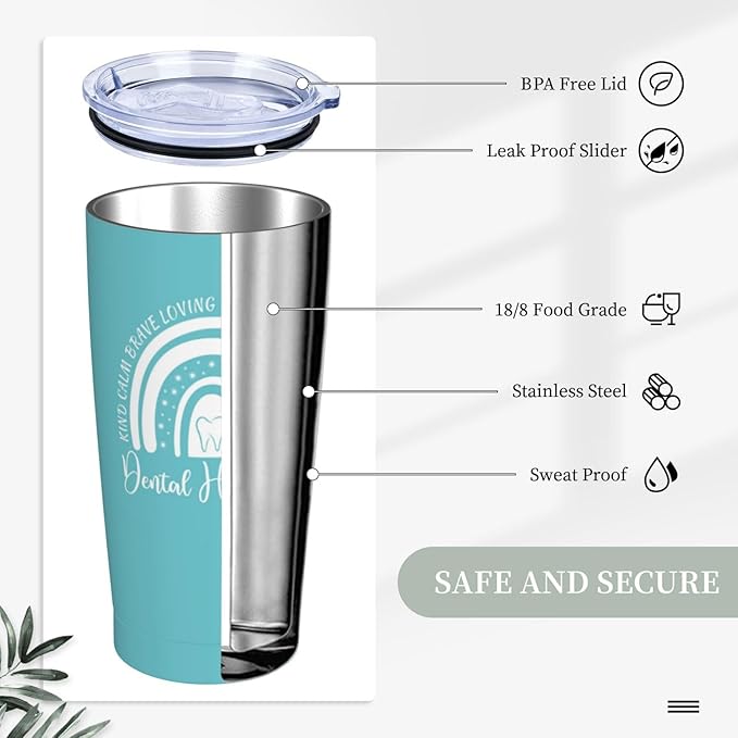 Dental Hygienist Gifts for Women, Dental Hygienist Graduation Gifts, Hygiene Appreciation Gift, Dentist Gift for Coworker 20oz Stainless Steel Tumbler