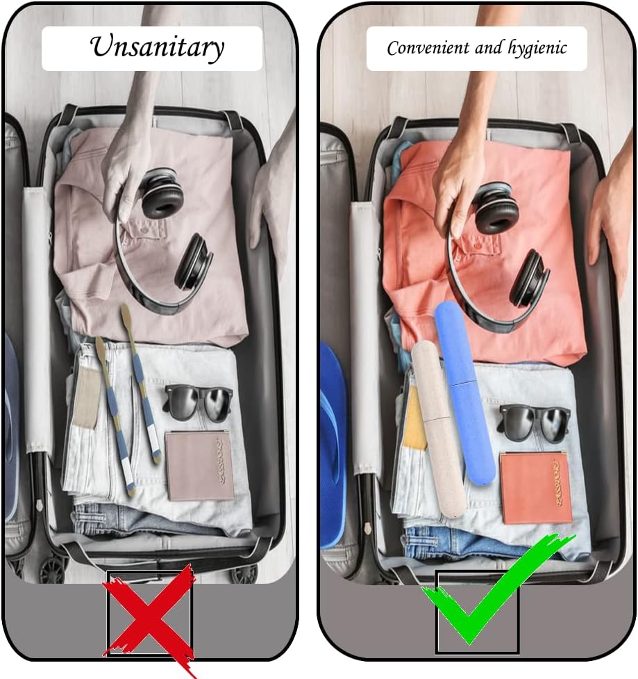 Toothbrush Case, 2 Pcs Travel Toothbrush Holder, Portable Toothbrush Protective Cover, Colorful Toothbrush Cases for Family Travel Camping