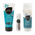 All Good Sport Mineral Sunscreen & Lip Care Bundle - UVA/UVB Broad Spectrum Protection, Reef Friendly, Watertight - Includes (1) SPF50 Butter Stick, (1) SPF30 Lotion, & (1) SPF20 Lip Balm