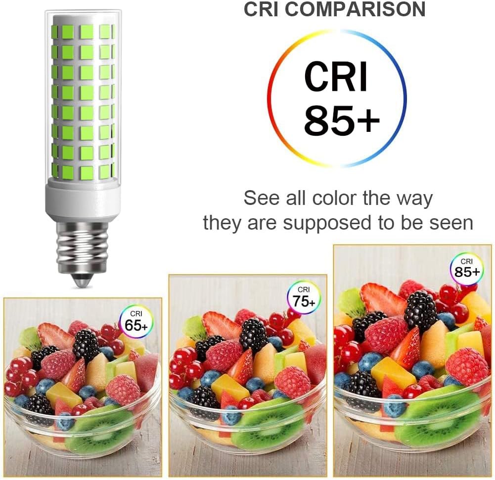 3 Pack E12 LED Candelabra C7 Chandelier C37 Fan Light Bulbs Kx-2000 Bulbrite Replacement, 7W Equivalent to 70W Incandescent, 700LM AC120V (Daylight White 6000K)