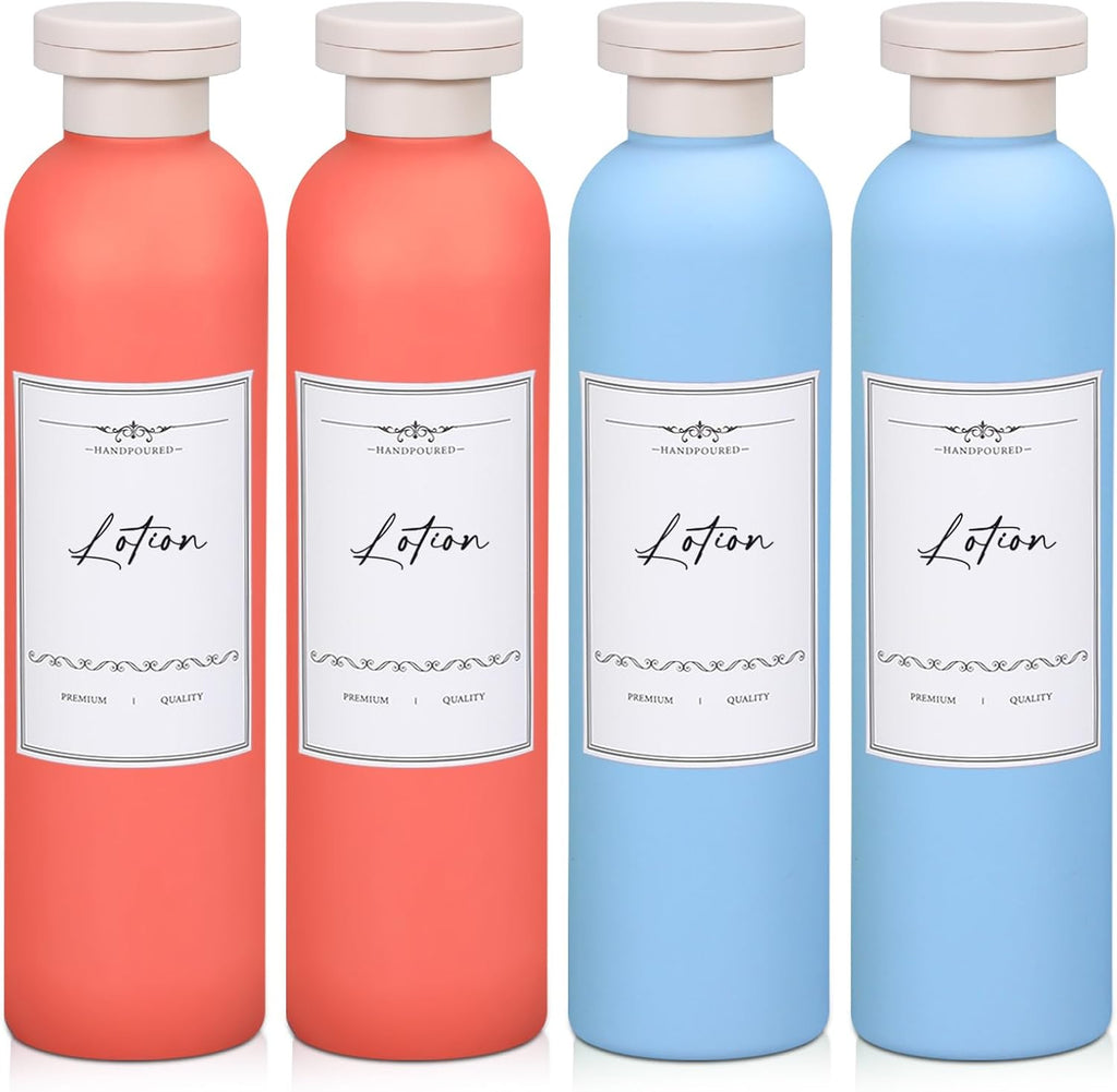 Travel Shampoo Bottle, Empty Plastic Squeeze Bottles 8.8oz with Flip Cap, Lotion Container for Toiletries Travel Size Shampoo and Conditioner