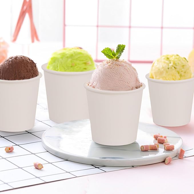 SIUQ 600 Pack 4 oz Paper Cups, Disposable Mini Bathroom Mouthwash Cups, Hot/Cold Drinking Cups, White Disposable Paper Cups for Bathroom, Home, Party, Office, Picnic, Travel