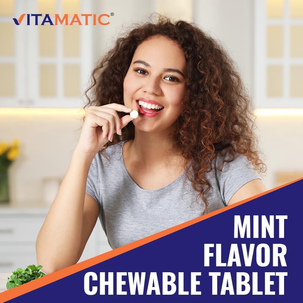 Vitamatic Salivarius Complex 10 Billion Chewable Mint Flavored Tablet - 60 Count - Oral Health Chewable Probiotics + Prebiotics - Supports Healthy Teeth, Gums, & Better Breath (Pack of 2)