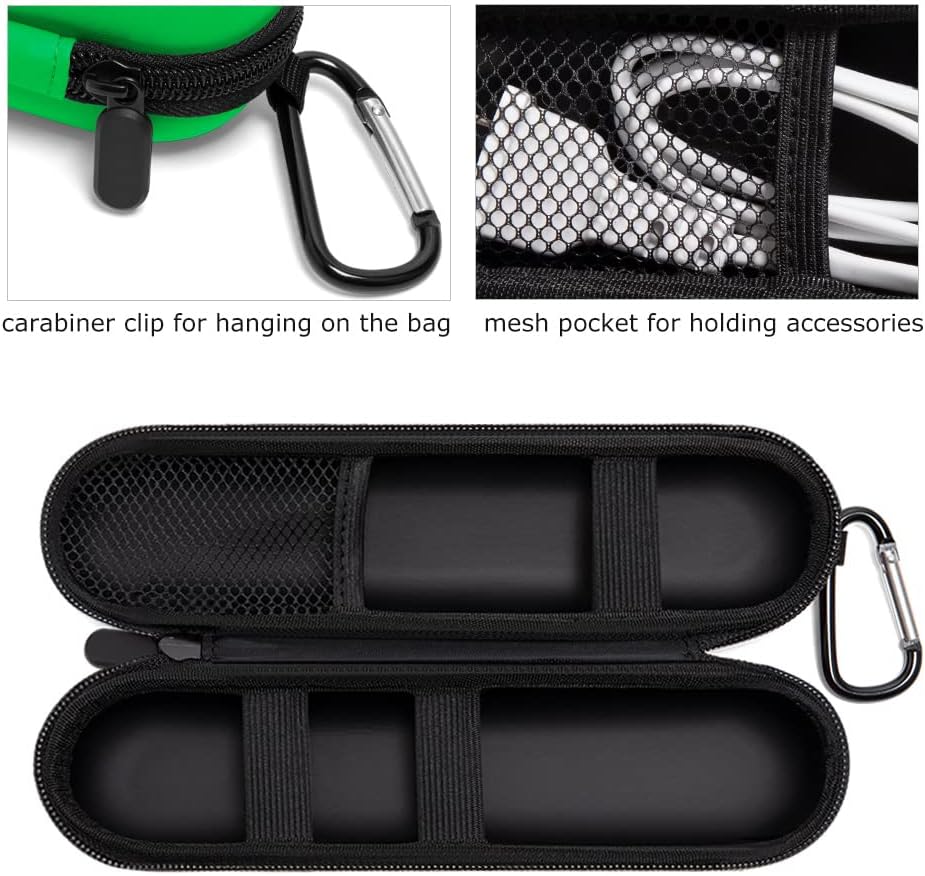 Nincha EVA Electric Toothbrush Case - Durable Hard Shell Travel Case with Mesh Pocket - Fits Most Powered Toothbrush Products (Green)