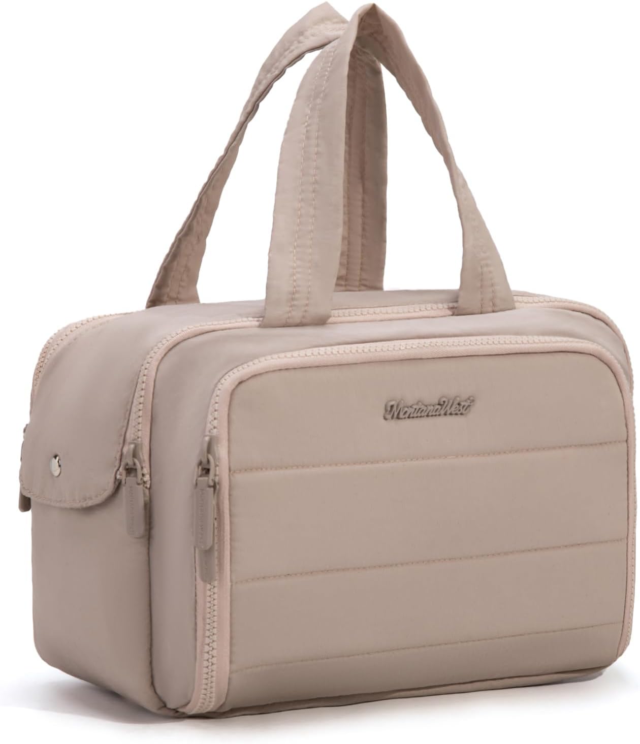 Montana West Travel Toiletry Bag Large Capacity Travel Bags Soft Makeup Organizer Lightweight Puffy Cosmetic Bag with Waterproof Compartment