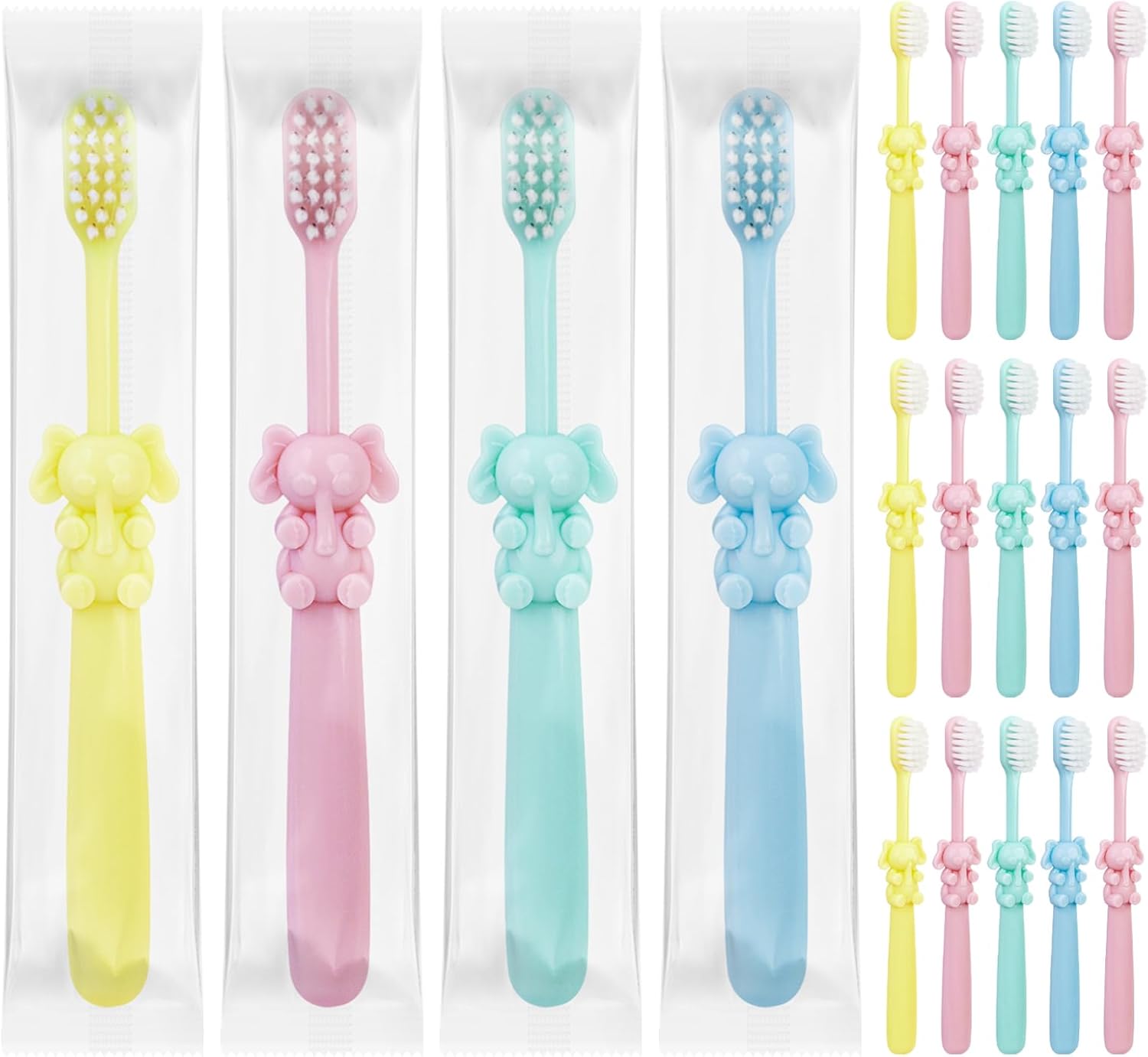 200 pcs Disposable Kids Toothbrushes Bulk Individually Wrapped Toothbrushes,Kids Toothbrush for Age 2+ Toddler Children Toothbrush Set Soft Bristles Boys Girls