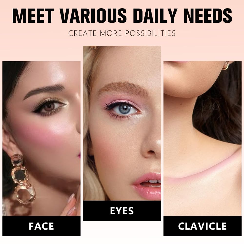 Pale Mauve Matte for Face Cheeks Blush,Natural Cream Blushes Makeup Palette, Light Monochrome Blush Creamy Powder Palette Makeup for Older Women, Blushes Eyeshadow Foundation for Every Day 06