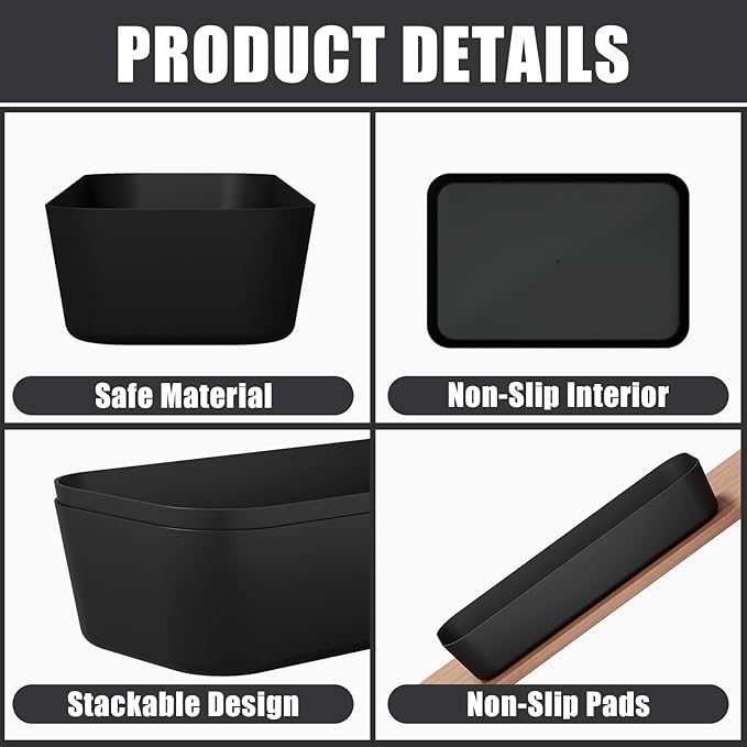 Plastic Drawer Organizers, 28 PCS Drawer Organizer Bins, Bathroom and Vanity Organizer Plastic Tray, Makeup organizer and storage for Makeup, Bedroom, Kitchen Gadgets Utensils and Office