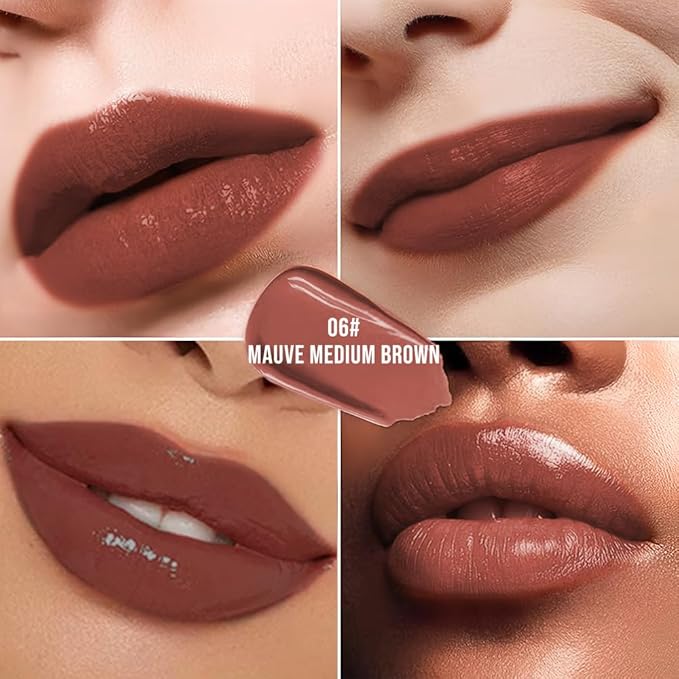 Nourishing High-Shine Lip Gloss,Hydrating & Moisturizing Lip Tint, Non-Sticky, Long-Lasting Glossy Lip Stain,Softens & Plumps Lips for Smooth,Gentle Formula for Dry Lips 06#Mauve Medium Brown