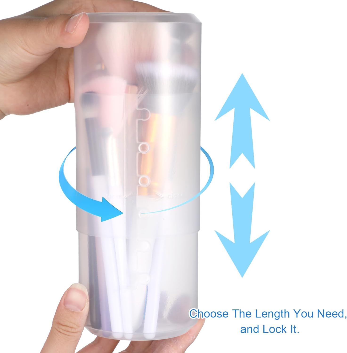 Retractable Makeup Brush Holders Plastic Clear Portable Cosmetic Organizer Travel Makeup Accessories Cups with Lid Dustproof Brushes Storage Case Brushes Organizer for Women Makeups Artist