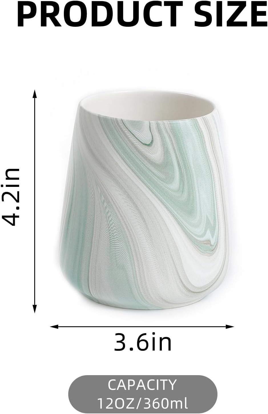 2Pcs Toothbrush Holder for Bathroom - Marble Green Ceramic Tooth Brushing Holders Set, Toothbrush Cup & Toothpaste Organizer for Bathroom Countertop, Makeup Brush Holder, Pen Holder for Home Storage