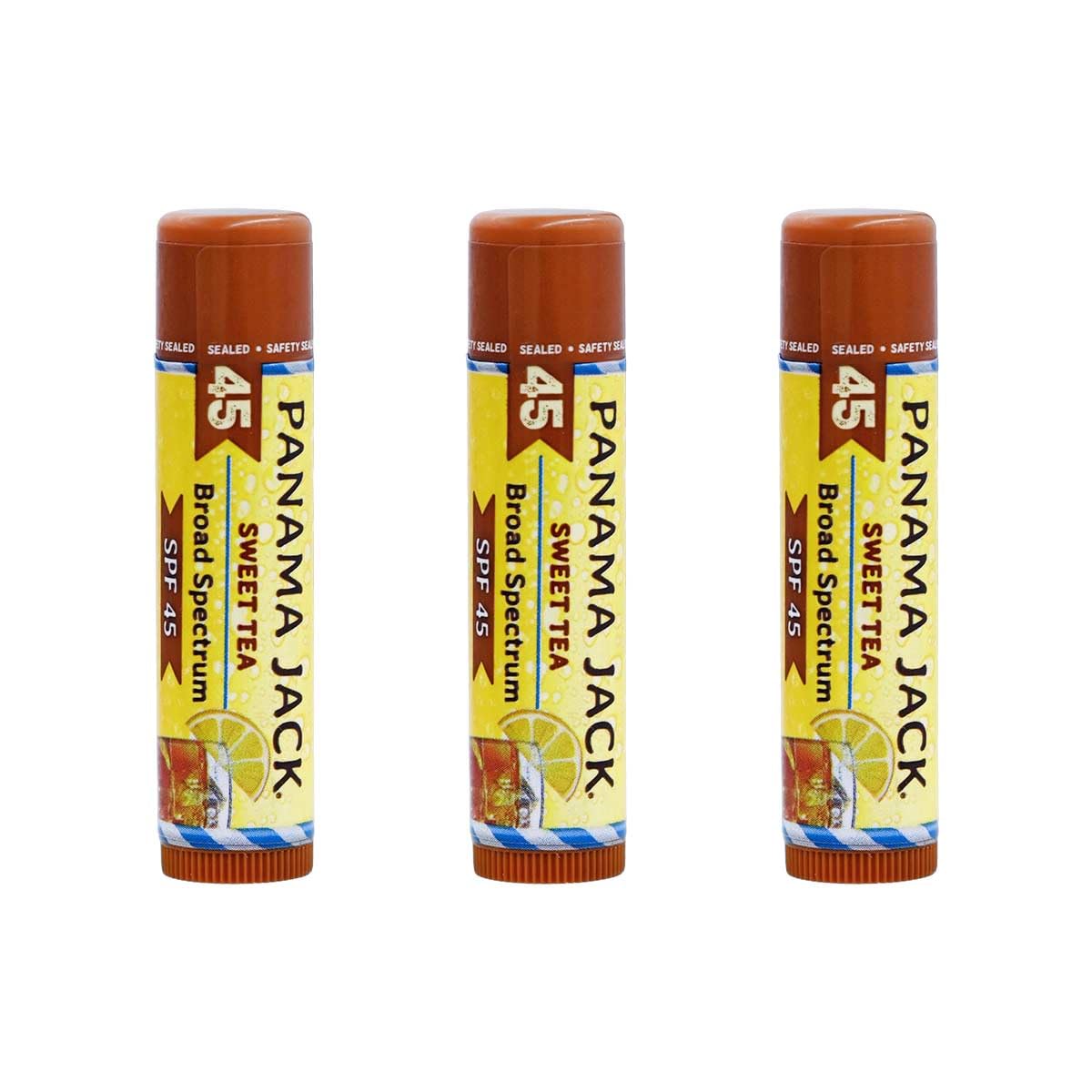 Panama Jack Sunscreen Lip Balm - SPF 45, Broad Spectrum UVA-UVB Sunscreen Protection, Prevents & Soothes Dry, Chapped Lips, Sweet Tea, 2-pack