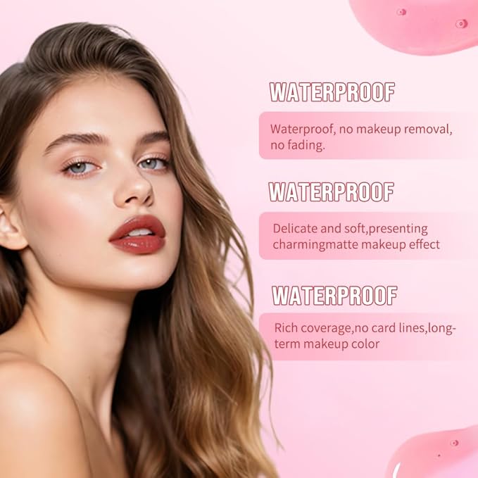 2-in-1 Dual Ended Lip Stain & Lip Oil – Long Lasting Waterproof Matte Lip Gloss with High Pigment, Non-Sticky Lip Tint, Hydrating Lip Oil for Moisturizing & Glossy Finish (05#, 1PCS)