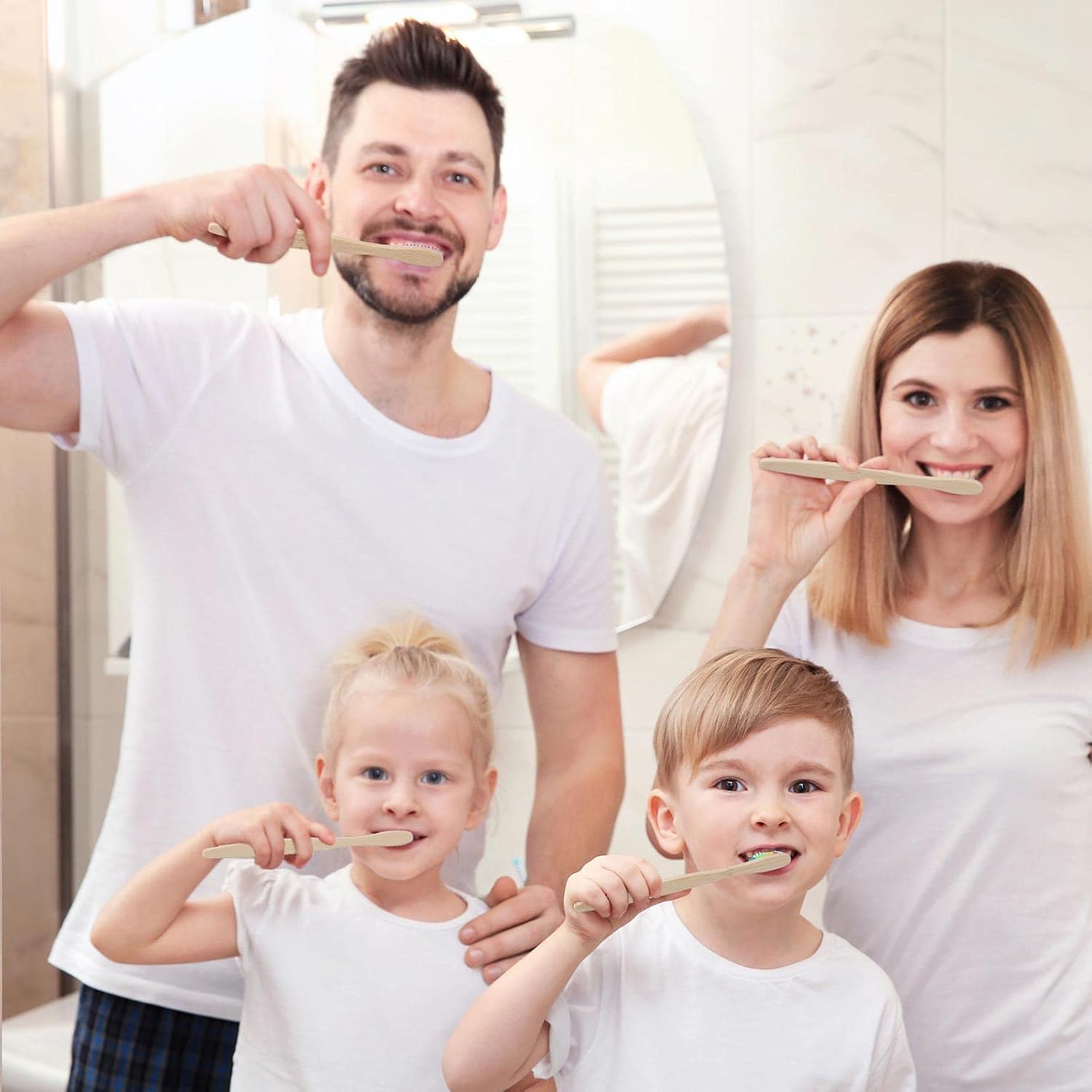 Sieral 120 Pcs Bamboo Toothbrushes Bulk, Soft Bristle Toothbrush for Adults, Natural Wooden Toothbrushes, Vegan Organic Bamboo Travel Tooth Brush, Individually Wrapped, 7 Inch 12 Color