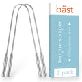 Tongue Scraper 100% Stainless Steel • Premium Tongue Cleaner • Improve Oral Health • Freshen Breath (2 Count)