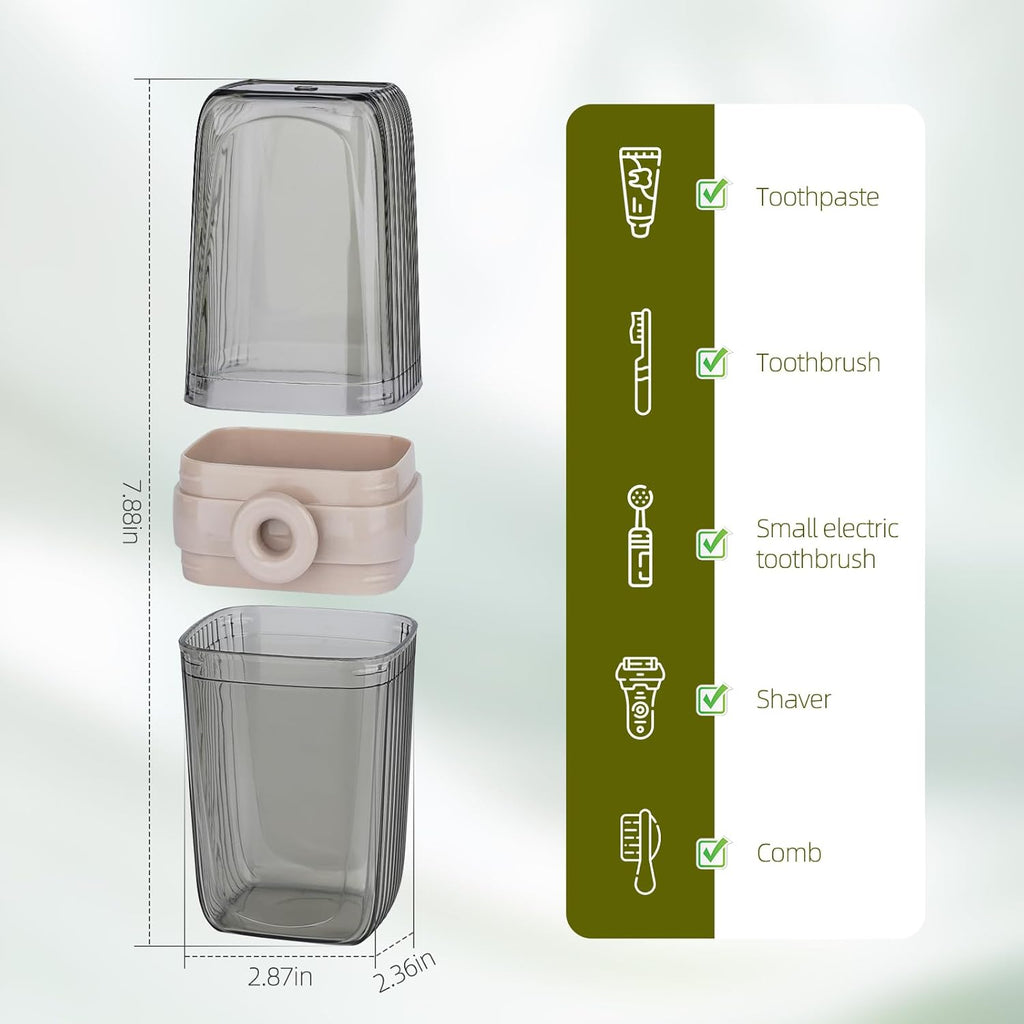 Toothbrush Travel Case,Clear Travel Toothbrush Case, Portable Plastic Dental Care Storage Container, Transparent